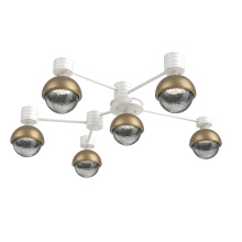 Hammerton SMB0093-H6-WI-S-L3-GB - Cabochon Flush Mount Wall Sconce Salt White