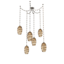 Hammerton SNB0035-06-BS-OB-CH3-E2 - Ellisse Multi Light Pendant Multi Port Canopy Beige Silver
