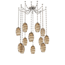 Hammerton SNB0035-12-BS-OB-CH3-E2 - Ellisse Multi Light Pendant Multi Port Canopy Beige Silver