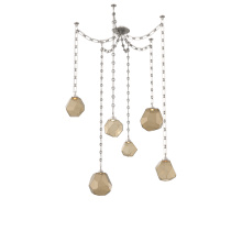 Hammerton SNB0039-06-BS-B-CH3-L1 - Gem Multi Light Pendant Multi Port Canopy Beige Silver