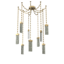 Hammerton SNB0042-09-GB-SG-CH3-L1 - Parallel Multi Light Pendant Multi Port Canopy Gilded Brass