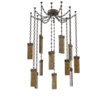 Hammerton SNB0042-12-FB-BG-CH1-L3 - Parallel Multi Light Pendant Multi Port Canopy Flat Bronze