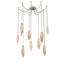 Hammerton SNB0050-09-BS-CB-CH2-L3 - Rock Crystal Multi Light Pendant Multi Port Canopy Beige Silver