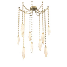 Hammerton SNB0050-09-GB-CA-CH2-L1 - Rock Crystal Multi Light Pendant Multi Port Canopy Gilded Brass