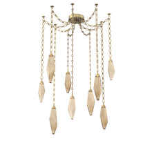 Hammerton SNB0050-09-GB-CB-CH1-L3 - Rock Crystal Multi Light Pendant Multi Port Canopy Gilded Brass
