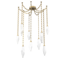 Hammerton SNB0050-09-GB-CC-CH2-L1 - Rock Crystal Multi Light Pendant Multi Port Canopy Gilded Brass