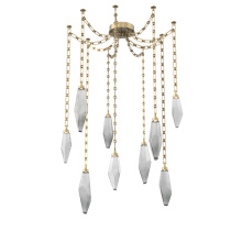 Hammerton SNB0050-09-GB-CS-CH3-L3 - Rock Crystal Multi Light Pendant Multi Port Canopy Gilded Brass