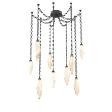 Hammerton SNB0050-09-MB-CA-CH1-L3 - Rock Crystal Multi Light Pendant Multi Port Canopy Matte Black