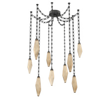 Hammerton SNB0050-09-MB-CB-CH3-L1 - Rock Crystal Multi Light Pendant Multi Port Canopy Matte Black