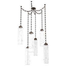 Hammerton SNB0056-06-FB-LC-CH3-L1 - Ledgestone Multi Light Pendant Multi Port Canopy Flat Bronze