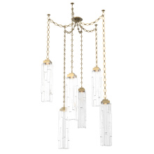 Hammerton SNB0056-06-GB-LC-CH1-L1 - Ledgestone Multi Light Pendant Multi Port Canopy Gilded Brass