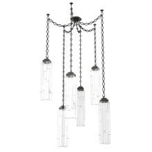 Hammerton SNB0056-06-MB-LC-CH1-L3 - Ledgestone Multi Light Pendant Multi Port Canopy Matte Black