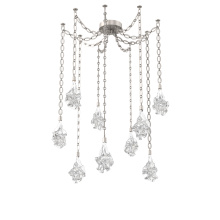 Hammerton SNB0059-09-BS-BC-CH2-L3 - Blossom Multi Light Pendant Multi Port Canopy Beige Silver