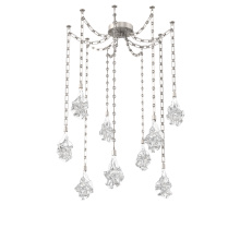 Hammerton SNB0059-09-BS-BC-CH3-L1 - Blossom Multi Light Pendant Multi Port Canopy Beige Silver