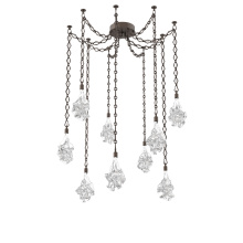 Hammerton SNB0059-09-FB-BC-CH1-L3 - Blossom Multi Light Pendant Multi Port Canopy Flat Bronze