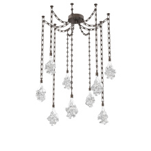 Hammerton SNB0059-09-FB-BC-CH3-L3 - Blossom Multi Light Pendant Multi Port Canopy Flat Bronze