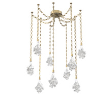 Hammerton SNB0059-09-GB-BC-CH1-L1 - Blossom Multi Light Pendant Multi Port Canopy Gilded Brass