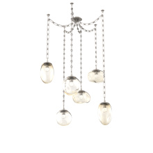 Hammerton SNB0069-06-BS-FA-CH3-L3 - Cosmos LED Multi Light Pendant Beige Silver