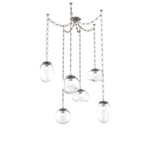 Hammerton SNB0069-06-BS-FC-CH2-L3 - Cosmos LED Multi Light Pendant Beige Silver