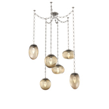 Hammerton SNB0069-06-BS-GB-CH1-L1 - Cosmos LED Multi Light Pendant Beige Silver