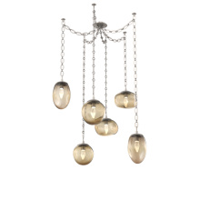 Hammerton SNB0069-06-BS-GB-CH2-L3 - Cosmos LED Multi Light Pendant Beige Silver