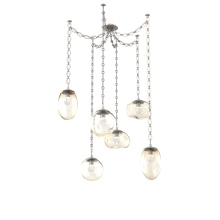 Hammerton SNB0069-06-BS-ZA-CH2-L3 - Cosmos LED Multi Light Pendant Beige Silver