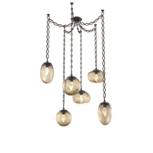 Hammerton SNB0069-06-FB-GB-CH2-L3 - Cosmos LED Multi Light Pendant Flat Bronze