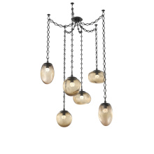 Hammerton SNB0069-06-MB-FB-CH1-L1 - Cosmos LED Multi Light Pendant Matte Black