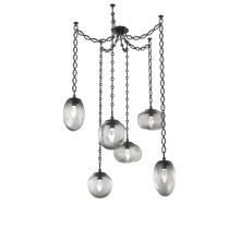 Hammerton SNB0069-06-MB-GS-CH2-L1 - Cosmos LED Multi Light Pendant Matte Black