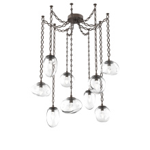 Hammerton SNB0069-09-FB-GC-CH2-L1 - Cosmos LED Multi Light Pendant Flat Bronze