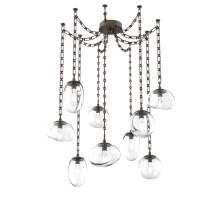 Hammerton SNB0069-09-FB-GC-CH3-L3 - Cosmos LED Multi Light Pendant Flat Bronze