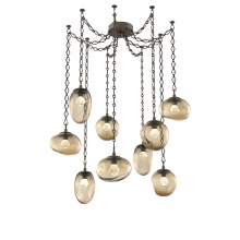 Hammerton SNB0069-09-FB-ZB-CH1-L3 - Cosmos LED Multi Light Pendant Flat Bronze