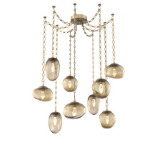 Hammerton SNB0069-09-GB-GB-CH1-L1 - Cosmos LED Multi Light Pendant Gilded Brass
