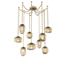 Hammerton SNB0069-09-GB-GB-CH2-L3 - Cosmos LED Multi Light Pendant Gilded Brass