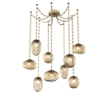 Hammerton SNB0069-09-GB-ZB-CH1-L3 - Cosmos LED Multi Light Pendant Gilded Brass