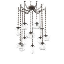 Hammerton SNB0069-12-FB-GC-CH2-L3 - Cosmos LED Multi Light Pendant Flat Bronze