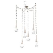 Hammerton SNB0078-06-BS-C-CH2-L3 - Raindrop Multi Light Pendant Beige Silver