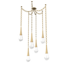Hammerton SNB0078-06-GB-C-CH2-L3 - Raindrop Multi Light Pendant Gilded Brass
