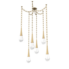 Hammerton SNB0078-06-GB-C-CH3-L3 - Raindrop Multi Light Pendant Gilded Brass