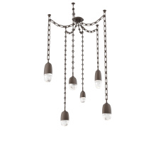 Hammerton SNB0079-06-FB-PC-CH3-L3 - Pebble Multi Light Pendant Flat Bronze