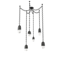 Hammerton SNB0079-06-MB-PC-CH1-L1 - Pebble Multi Light Pendant Matte Black