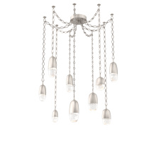 Hammerton SNB0079-09-BS-PC-CH1-L3 - Pebble Multi Light Pendant Beige Silver