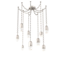 Hammerton SNB0079-09-BS-PC-CH2-L1 - Pebble Multi Light Pendant Beige Silver