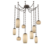 Hammerton SNB0091-09-FB-B-CH3-L3 - Vessel Multi Light Pendant Flat Bronze