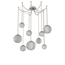 Hammerton SNB0092-09-BS-S-CH2-L1 - Gaia Multi Light Pendant Beige Silver