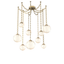 Hammerton SNB0092-09-GB-A-CH2-L3 - Gaia Multi Light Pendant Gilded Brass