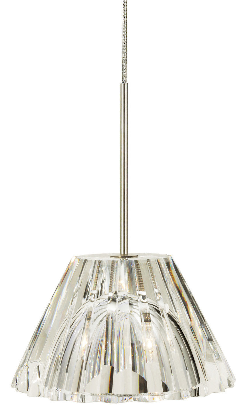 Pendant Ridge Crystal Clear Satin Nickel Hal G4 20W 350lm Monopoint