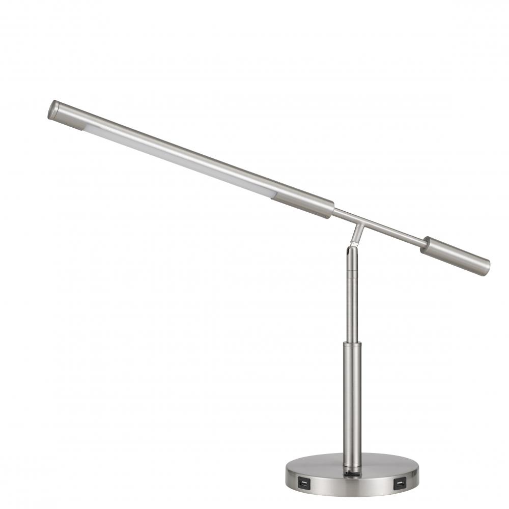 Auray integrated LED desk lamp with 2 USB charing ports. 780 lumen, 3000K
