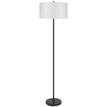 CAL Lighting EC-1014FL - 100 Watt Octavia Black Metal Pole Lamp with White Drum String Pattern Shade