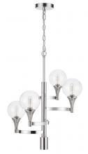 CAL Lighting FX-3759-4 - 15W x 4 Milbank metal chandelier with a 3K GU10 LED 6W downlight